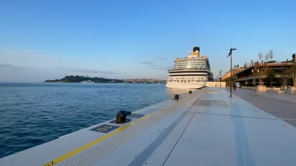 Tophane Istanbul Türkei Juni 2022 Galataport Kreuzfahrthafen Stadtteil Karaky Von — Stockvideo