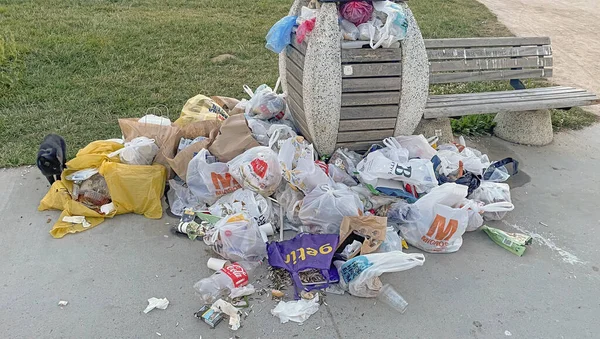Istanbul Turquia Junho 2022 Poluição Ambiental Limpeza Ambiental Coleta Lixo — Fotografia de Stock