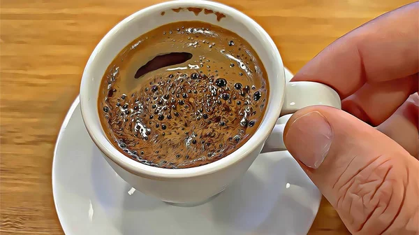 Caffè Turco Tradizionale Pronto Bere Una Tazza Bianca — Foto Stock