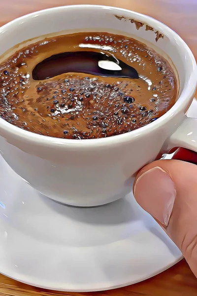 Café Turco Tradicional Listo Para Beber Una Taza Blanca — Foto de Stock