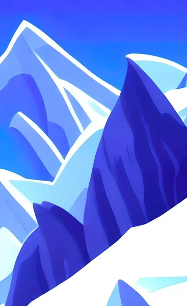 Invierno Paisaje Montaña Con Nieve — Vector de stock