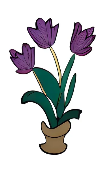 Primer Plano Flor Tulipán Aislada Sobre Fondo — Vector de stock