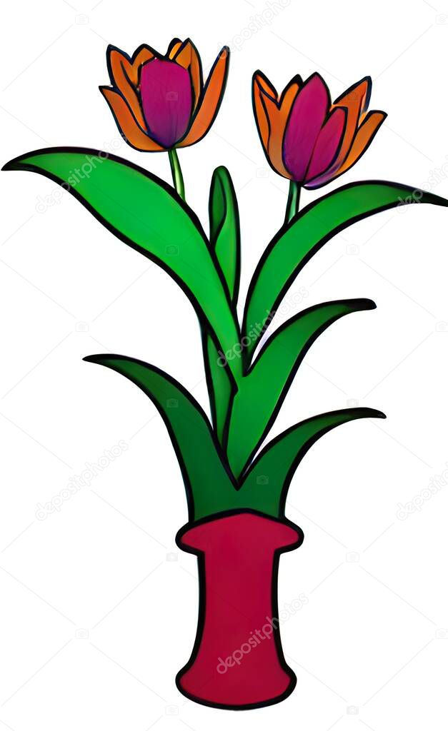Close up Tulip flower isolated on background