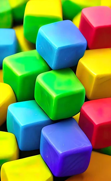 Close-up of colored cubes on background