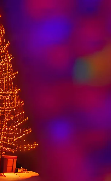 Kerstboom Met Lichtjes Sterren — Stockvector