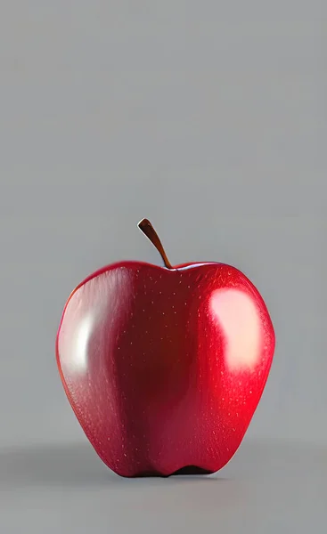 Gri Arkaplanda Kırmızı Elma Izole Edildi — Stok Vektör