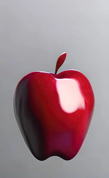 Czerwone Jabłko Odizolowane Szarym Tle — Wektor stockowy