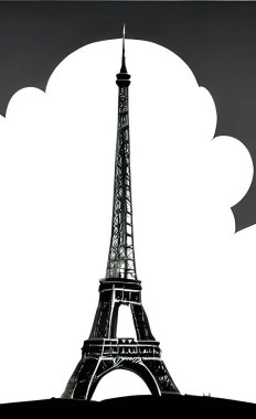  Paris 'teki Eyfel Kulesi silueti