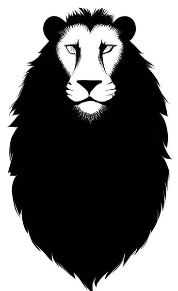 Close Portrait Lion Cartoon Effect — Image vectorielle