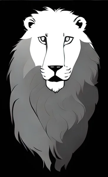 Close Portrait Lion Cartoon Effect — Image vectorielle