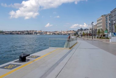 istanbul,Turkey.July 13,2022.Istanbul's new cruise port Galataport. Istanbul and Bosphorus view in summer from cruise port. 