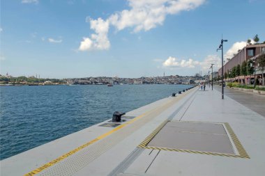 istanbul,Turkey.July 13,2022.Istanbul's new cruise port Galataport. Istanbul and Bosphorus view in summer from cruise port. 