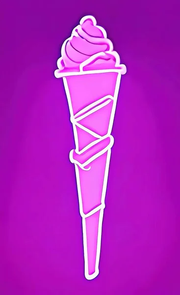 colorful neon light sign for ice cream shop