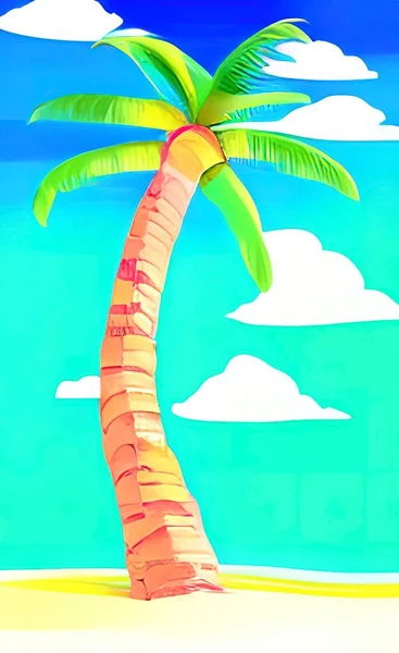 Palm Tree Beach — Stock Vector