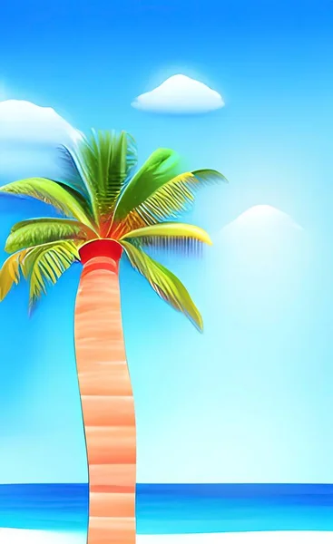 Palm Tree Beach — Stock Vector