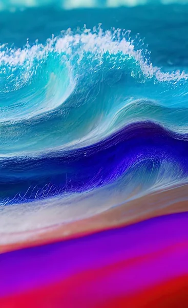 Fond Coloré Abstrait Avec Des Vagues — Image vectorielle