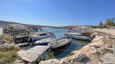 Alacati,izmir,Turkey.July 22,2022.Summer view from Alacati, the tourism paradise of the Aegean region, in Turkey