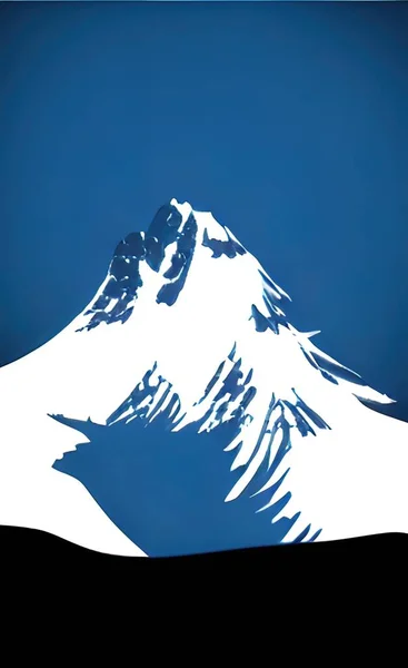 Summit Mountain Landscape Snow — Stock vektor
