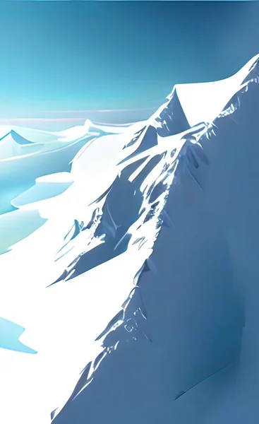 Summit Mountain Landscape Snow — Stockvector