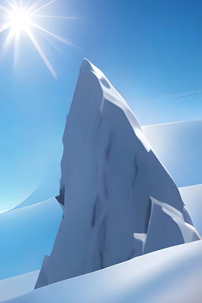 Summit Mountain Landscape Snow — Stok Vektör