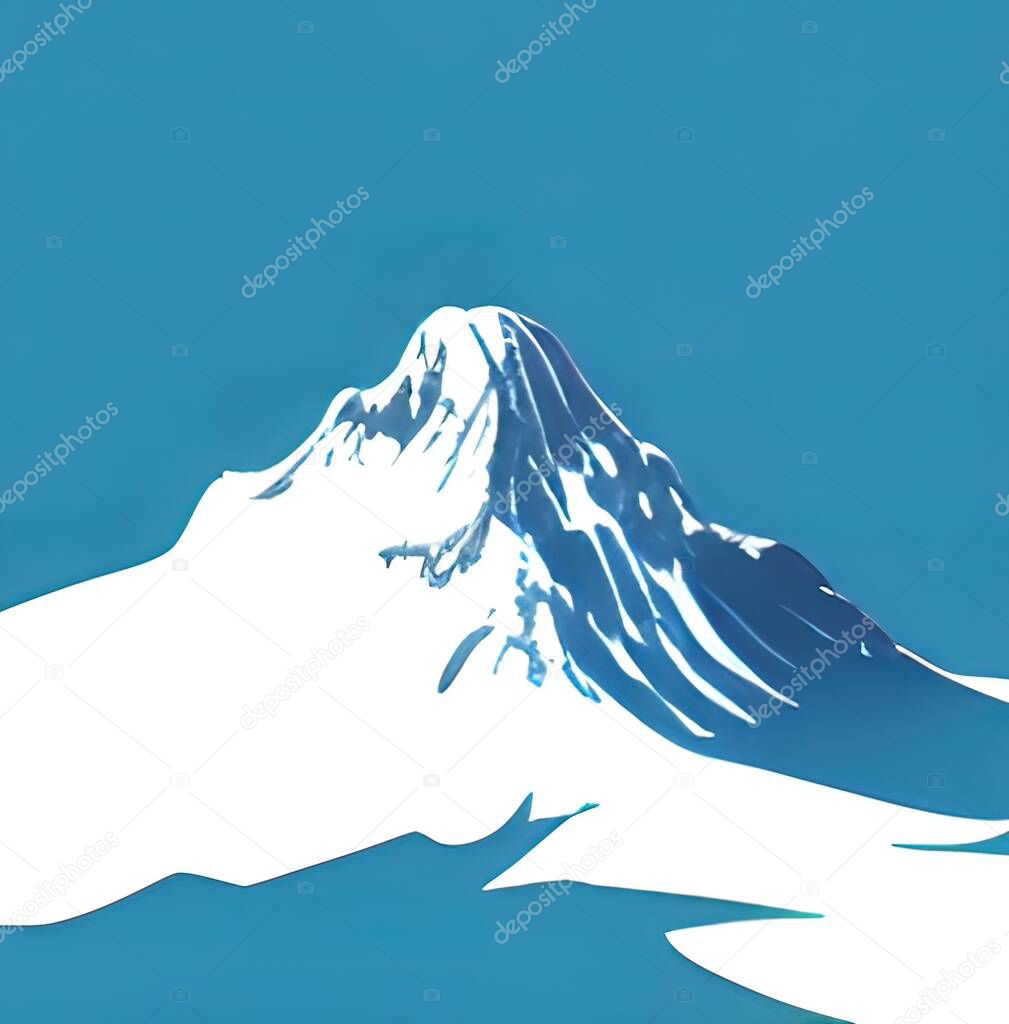 summit and mountain landscape with snow