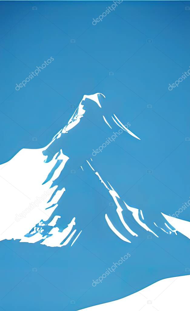 summit and mountain landscape with snow