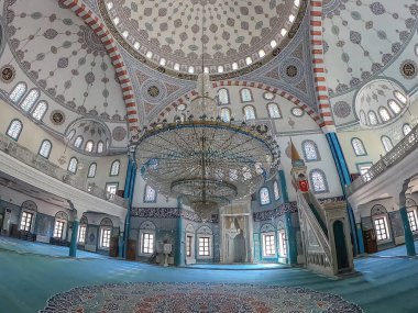 Atakoy,istanbul,Turkey.August 2,2022. Omer Duruk mosque internal view in Atakoy district and istanbul