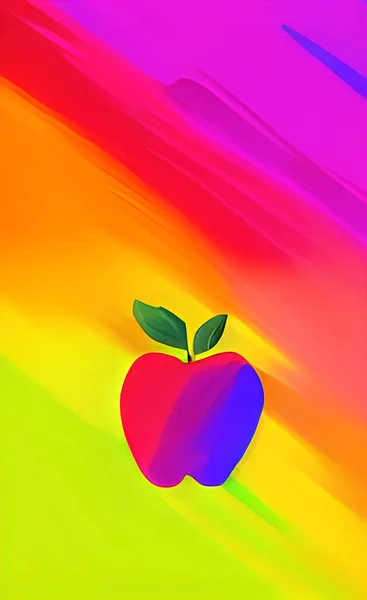 Colorful Background Colorful Apple — Stockvektor