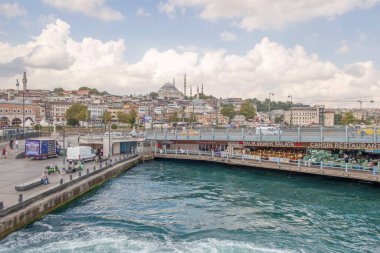 istanbul,Turkey.August 12,2022.Istanbul and Bosphorus view from the city lines ferry in summer