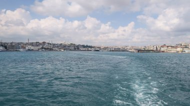 istanbul,Turkey.August 12,2022.Istanbul and Bosphorus view from the city lines ferry in summer