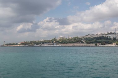 istanbul,Turkey.August 12,2022.Istanbul and Bosphorus view from the city lines ferry in summer