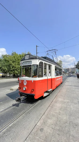 Istanbul Turkey August 2022 Nostalgia Tram Tourists Transportation Kadikoy District — Foto Stock