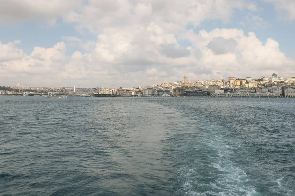 istanbul,Turkey.August 12,2022.Istanbul and Bosphorus view from the city lines ferry in summer