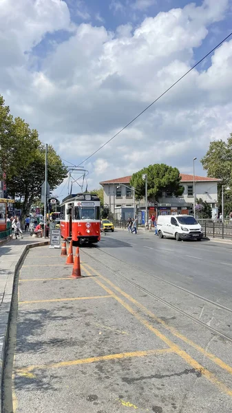 Istanbul Turkey August 2022 Nostalgia Tram Tourists Transportation Kadikoy District —  Fotos de Stock