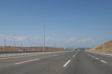 Canakkale,Turkey.August 11, 2022. 1915 Canakkale bridge and highway with its modern architecture are in the Dardanelles,Marmara region,Turkey.