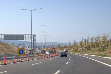 Canakkale,Turkey.August 11, 2022. 1915 Canakkale bridge and highway with its modern architecture are in the Dardanelles,Marmara region,Turkey.