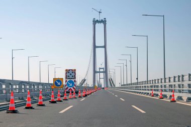 Canakkale,Turkey.August 11, 2022. 1915 Canakkale bridge and highway with its modern architecture are in the Dardanelles,Marmara region,Turkey.