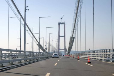 Canakkale,Turkey.August 11, 2022. 1915 Canakkale bridge and highway with its modern architecture are in the Dardanelles,Marmara region,Turkey.