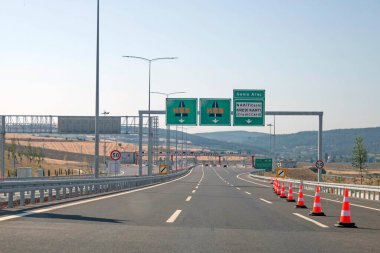 Canakkale,Turkey.August 11, 2022. 1915 Canakkale bridge and highway with its modern architecture are in the Dardanelles,Marmara region,Turkey.