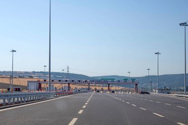 Canakkale,Turkey.August 11, 2022. 1915 Canakkale bridge and highway with its modern architecture are in the Dardanelles,Marmara region,Turkey.