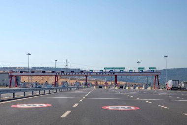 Canakkale,Turkey.August 11, 2022. 1915 Canakkale bridge and highway with its modern architecture are in the Dardanelles,Marmara region,Turkey.