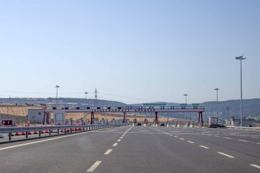 Canakkale,Turkey.August 11, 2022. 1915 Canakkale bridge and highway with its modern architecture are in the Dardanelles,Marmara region,Turkey.