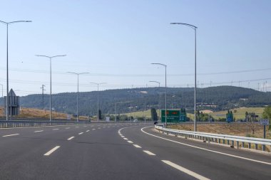 Canakkale,Turkey.August 11, 2022. 1915 Canakkale bridge and highway with its modern architecture are in the Dardanelles,Marmara region,Turkey.