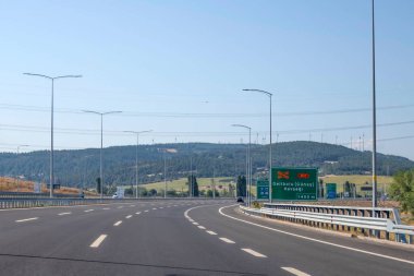 Canakkale,Turkey.August 11, 2022. 1915 Canakkale bridge and highway with its modern architecture are in the Dardanelles,Marmara region,Turkey.