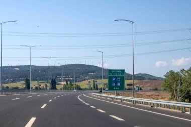 Canakkale,Turkey.August 11, 2022. 1915 Canakkale bridge and highway with its modern architecture are in the Dardanelles,Marmara region,Turkey.