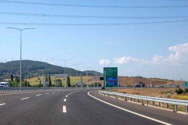 Canakkale,Turkey.August 11, 2022. 1915 Canakkale bridge and highway with its modern architecture are in the Dardanelles,Marmara region,Turkey.