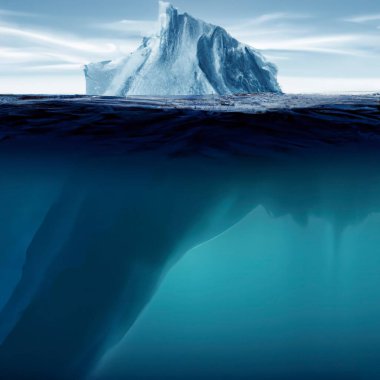 visible and invisible surface of the iceberg