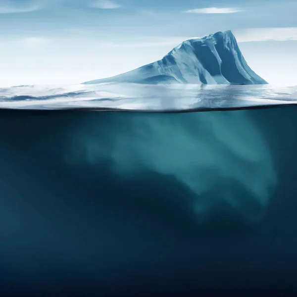 Visible Invisible Surface Iceberg — Vetor de Stock
