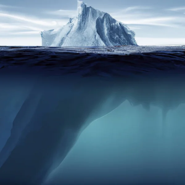 Видима Невидима Поверхня Айсберга — стоковий вектор