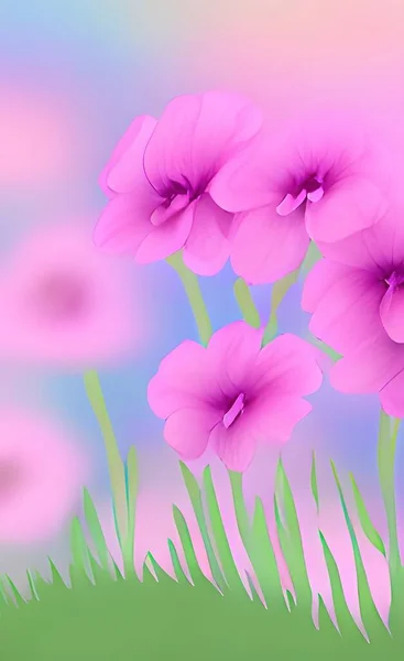 Spring Flowers Background Pastel Colors — Stock Vector